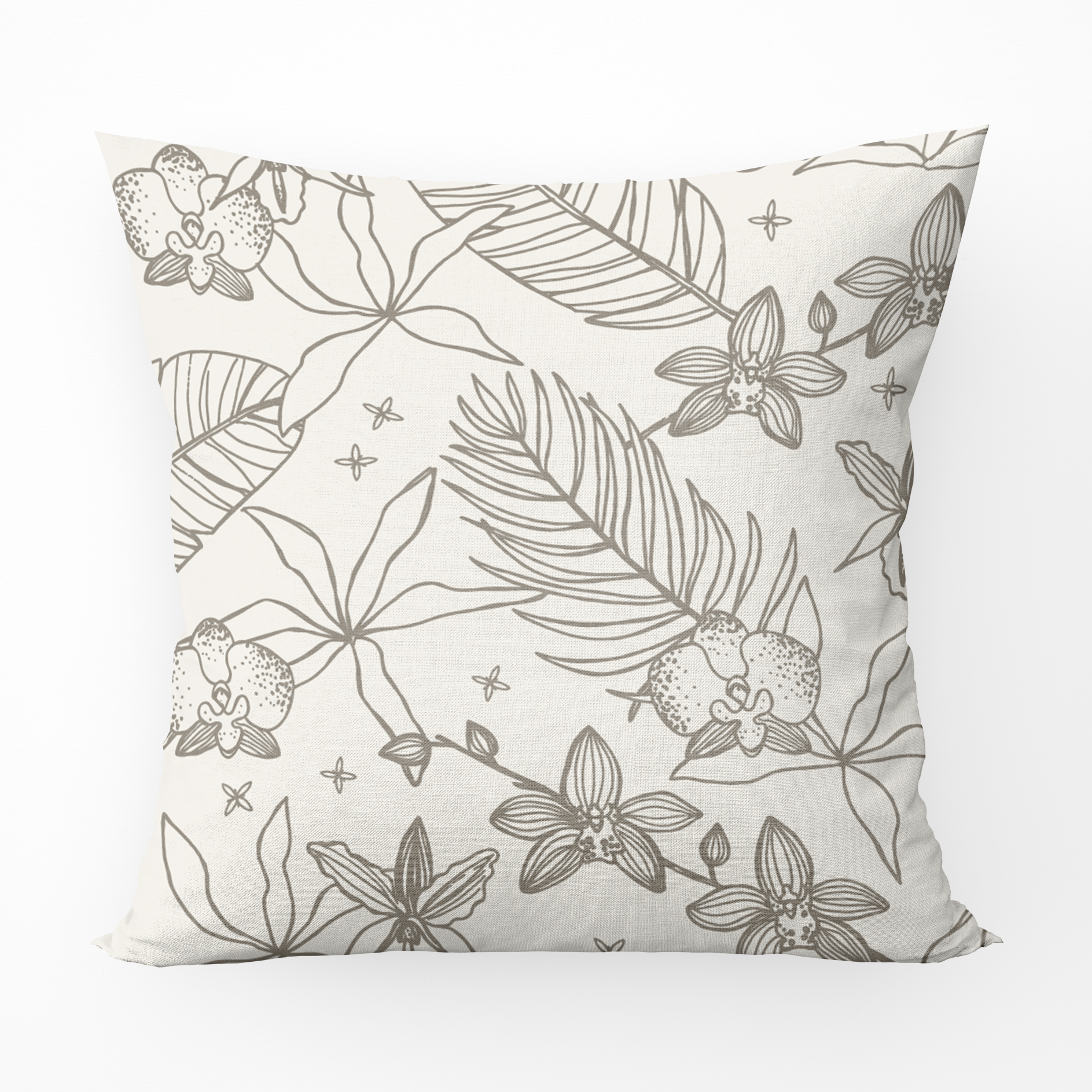 22X22" Pillow Cover in Paradise Party Soft Gray